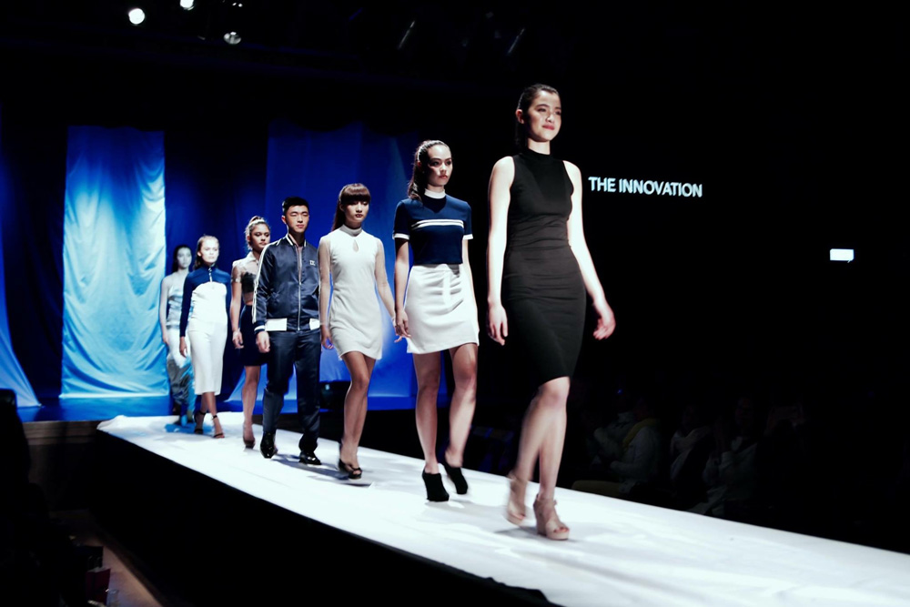 South Island School students walk at the Innovation 2016 show 